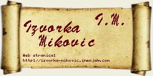 Izvorka Miković vizit kartica